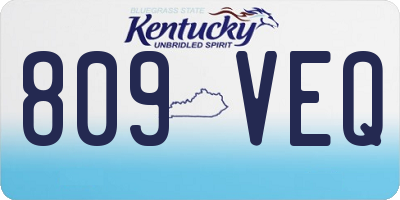 KY license plate 809VEQ