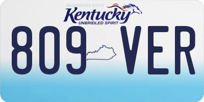 KY license plate 809VER