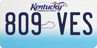 KY license plate 809VES