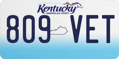 KY license plate 809VET