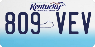 KY license plate 809VEV