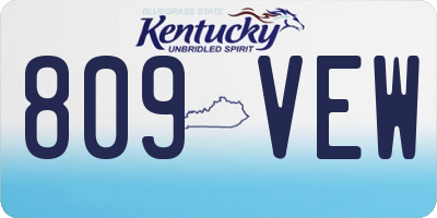 KY license plate 809VEW