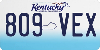 KY license plate 809VEX