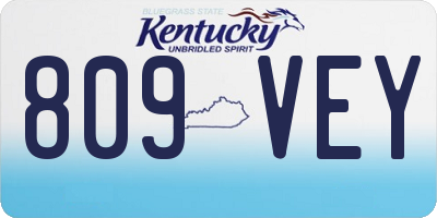 KY license plate 809VEY