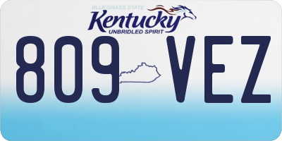 KY license plate 809VEZ