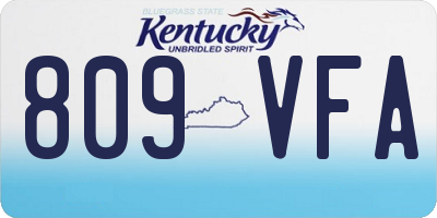 KY license plate 809VFA