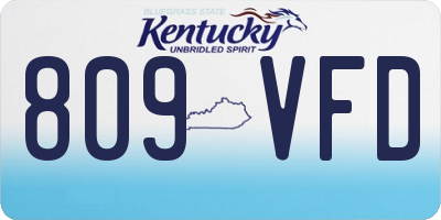 KY license plate 809VFD