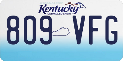 KY license plate 809VFG