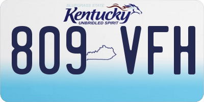 KY license plate 809VFH