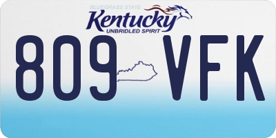 KY license plate 809VFK