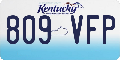 KY license plate 809VFP