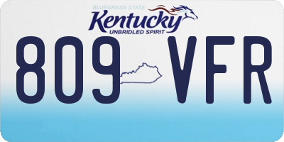 KY license plate 809VFR