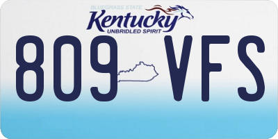 KY license plate 809VFS