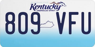 KY license plate 809VFU