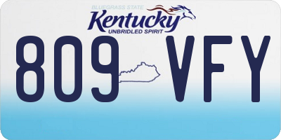 KY license plate 809VFY