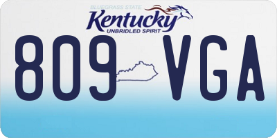 KY license plate 809VGA