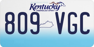 KY license plate 809VGC