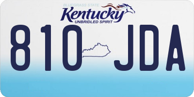 KY license plate 810JDA