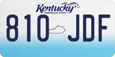 KY license plate 810JDF