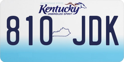 KY license plate 810JDK