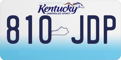 KY license plate 810JDP