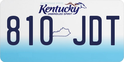 KY license plate 810JDT