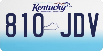 KY license plate 810JDV