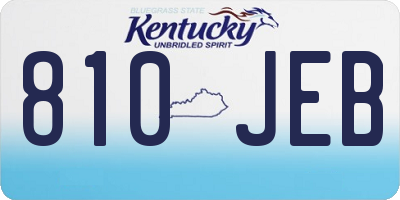KY license plate 810JEB