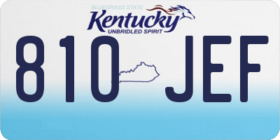 KY license plate 810JEF