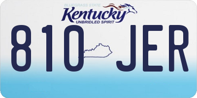 KY license plate 810JER