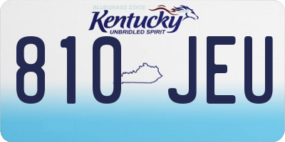 KY license plate 810JEU