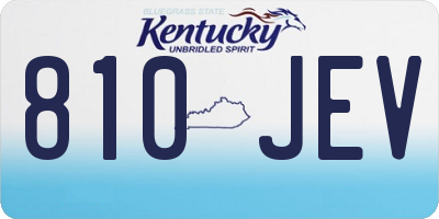 KY license plate 810JEV