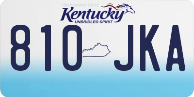 KY license plate 810JKA