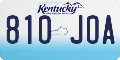 KY license plate 810JOA