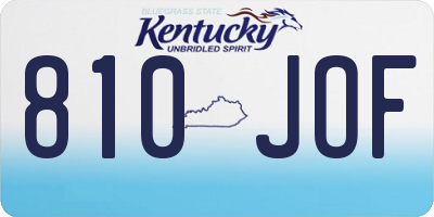KY license plate 810JOF