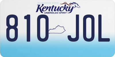 KY license plate 810JOL