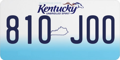 KY license plate 810JOO