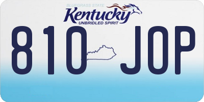 KY license plate 810JOP