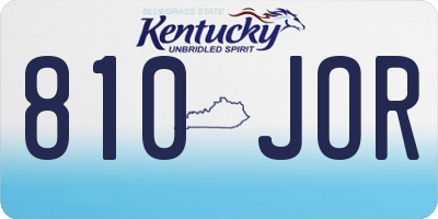 KY license plate 810JOR