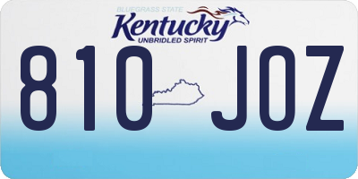 KY license plate 810JOZ