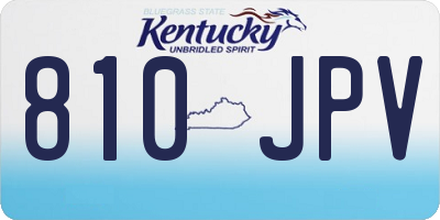 KY license plate 810JPV