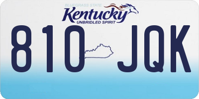 KY license plate 810JQK