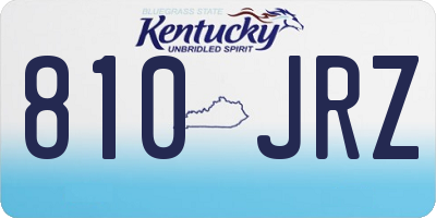 KY license plate 810JRZ
