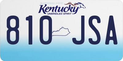 KY license plate 810JSA