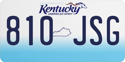 KY license plate 810JSG