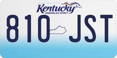 KY license plate 810JST