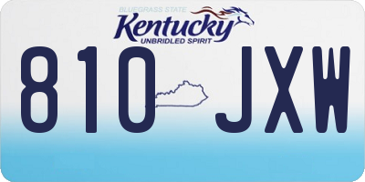 KY license plate 810JXW
