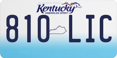 KY license plate 810LIC