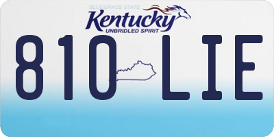 KY license plate 810LIE