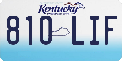KY license plate 810LIF